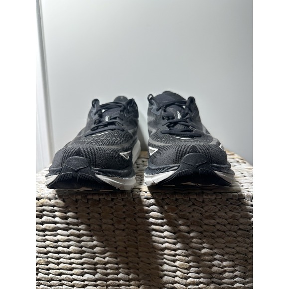 Hoka One One Clifton 9 Running Shoes Mens 12.5 2E WIDE Black Comfort Sneaker - Picture 2 of 15